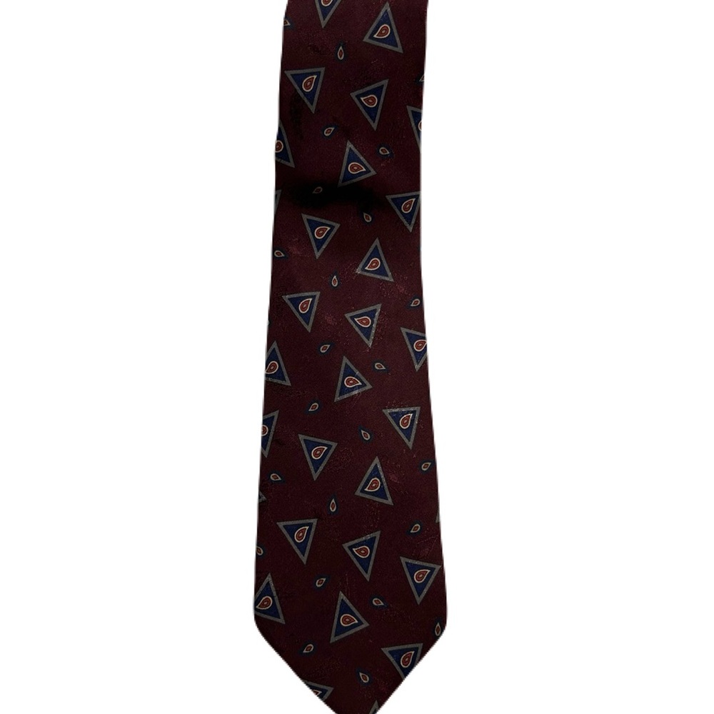 Jos. A. Bank Burgundy Geometric Tie - Picture 1 of 5